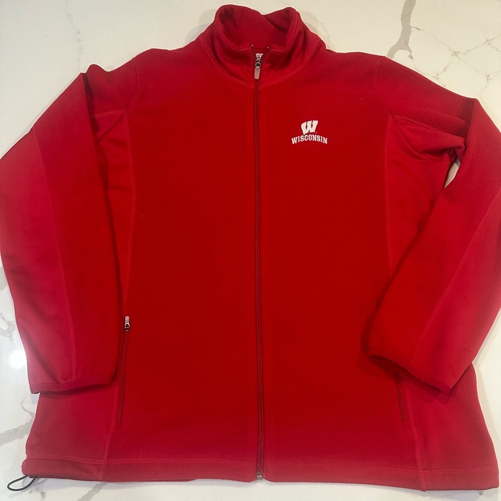 Women’s Antigua Wisconsin Full Zip Fleece Jacket-Size XL